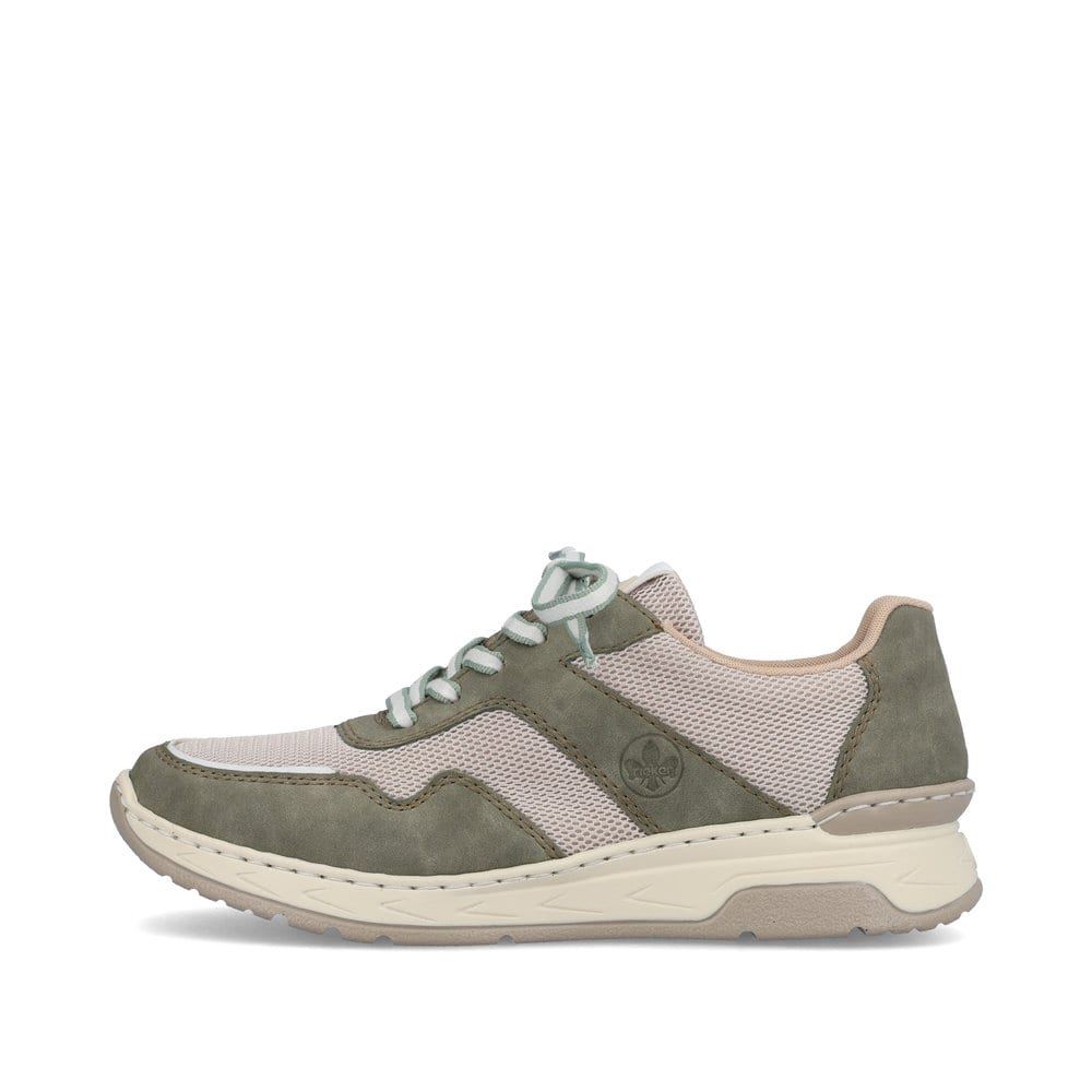 Rieker Women's Low-Top Sneakers - Cactus Green-Light Beige