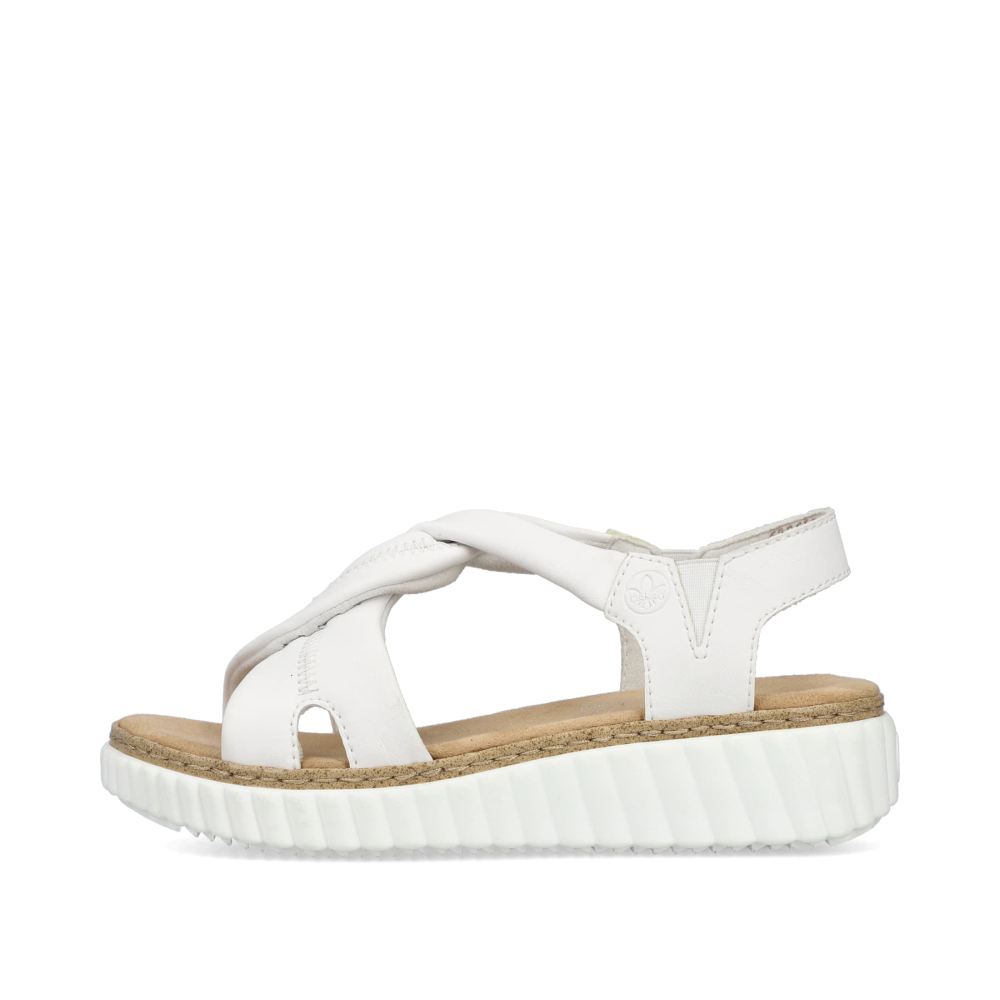Rieker Women's Wedge Sandals - Snow White