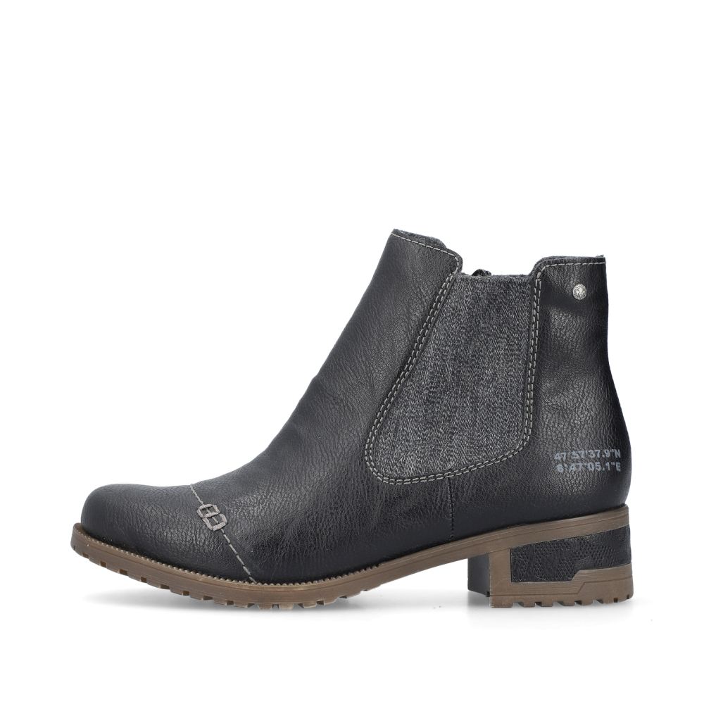 Rieker Women's Chelsea Boots Asphalt Black