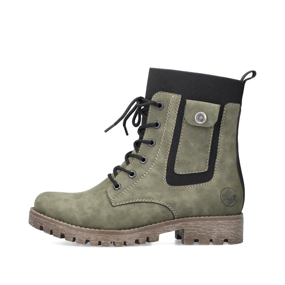 Rieker Women's Biker Boots Leaf Green