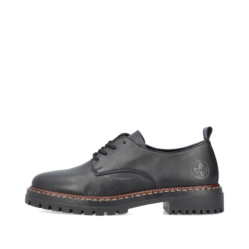 Rieker Women's Lace-Up Shoes - Midnight Black