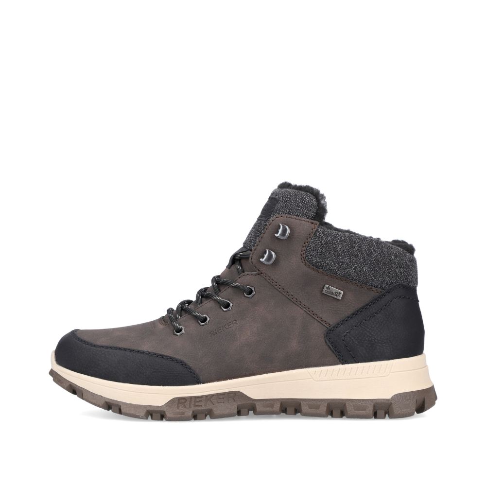 Rieker Men's Lace-Up Boots - Coffee Brown