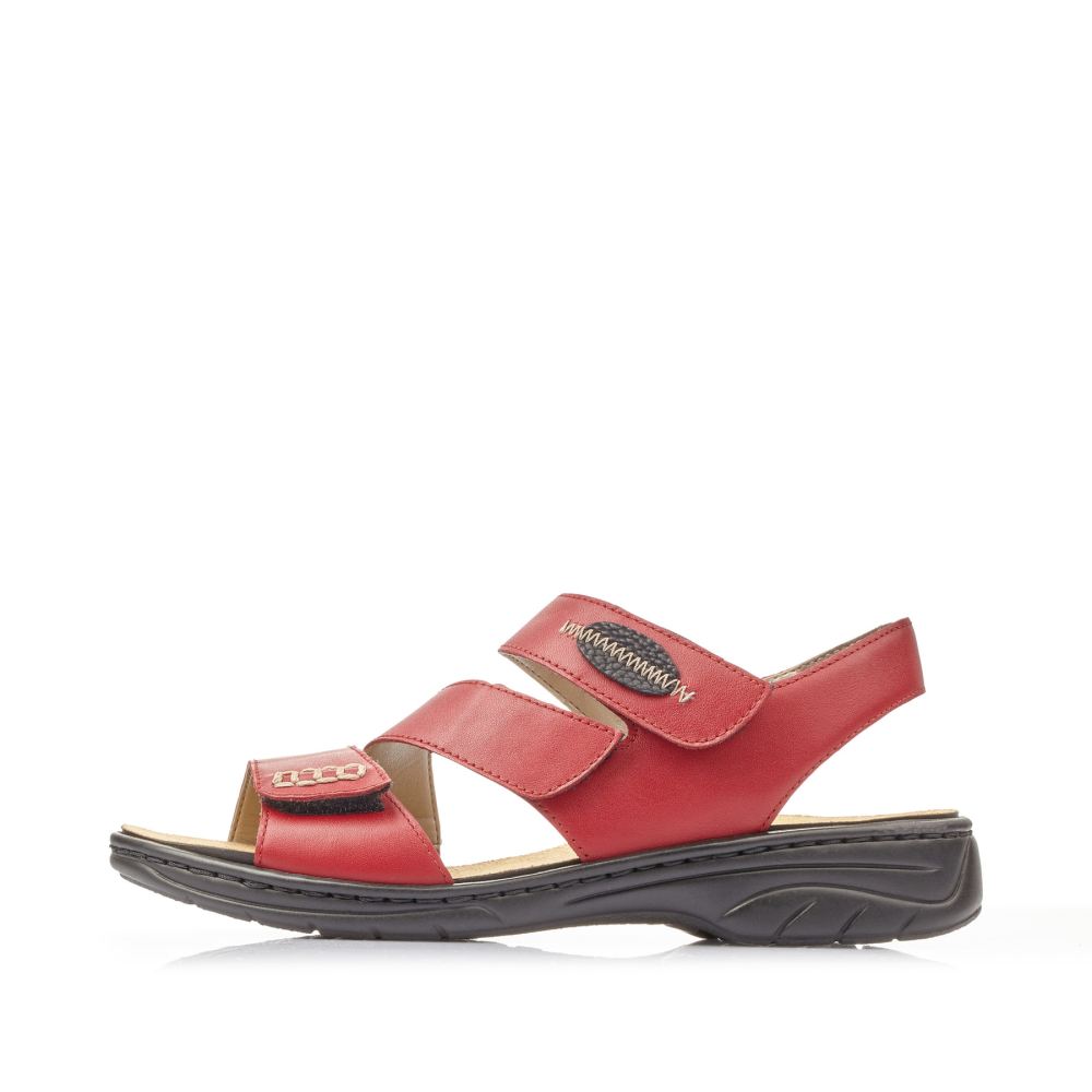 Rieker Women's Strappy Sandals Cherry Red