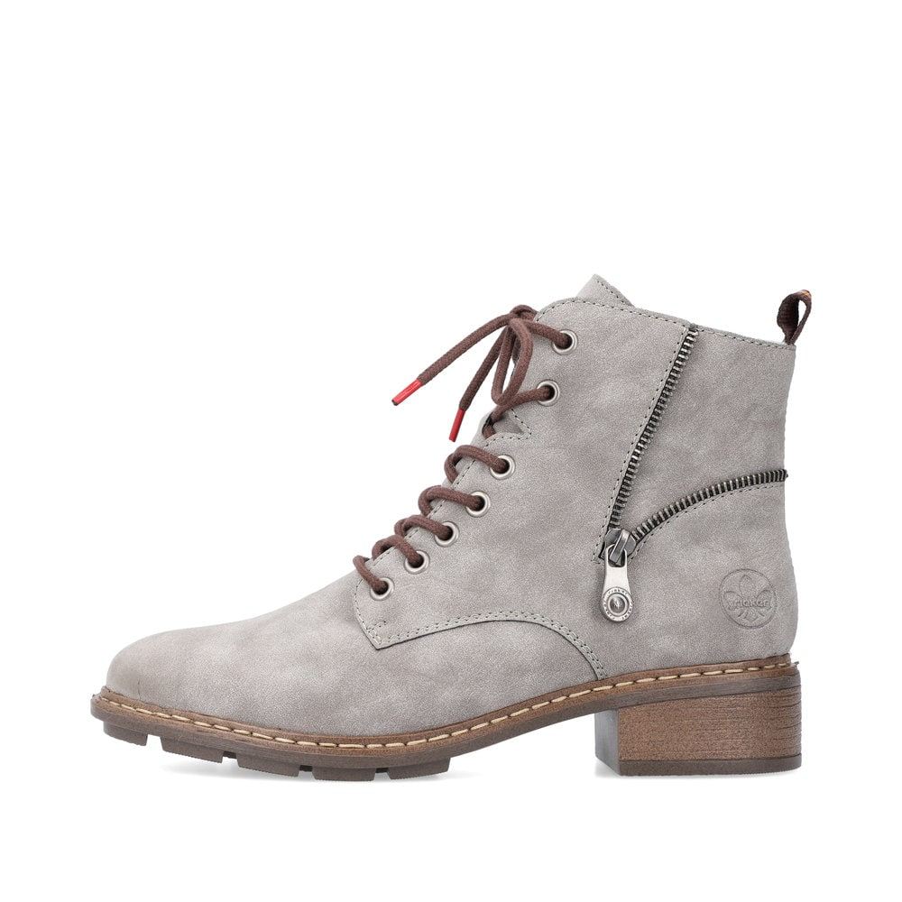 Rieker Women's Lace-Up Boots - Silver Gray