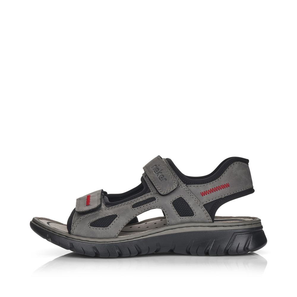 Rieker Men's Trekking Sandals Rock Gray
