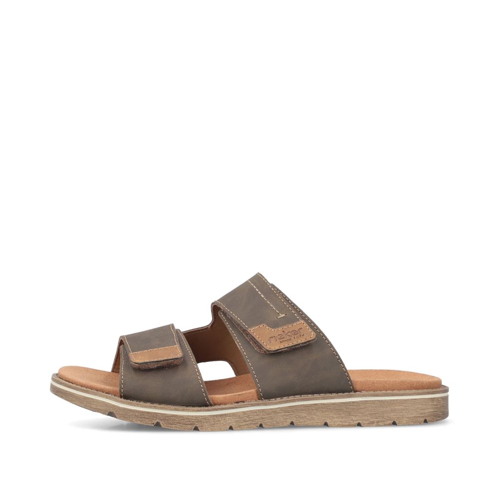 Rieker Men's Mules - Brown-Gray