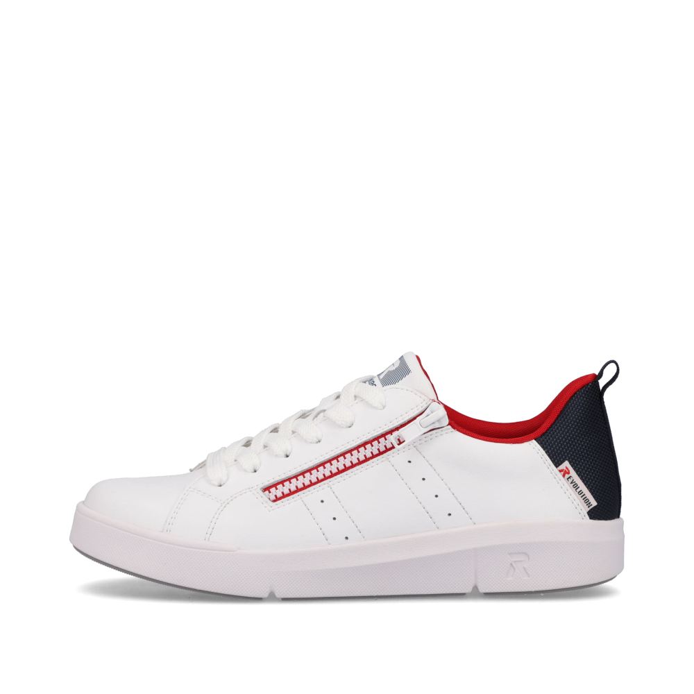 Rieker Evolution Women's Low-Top Sneakers - Snow-White And True-Red