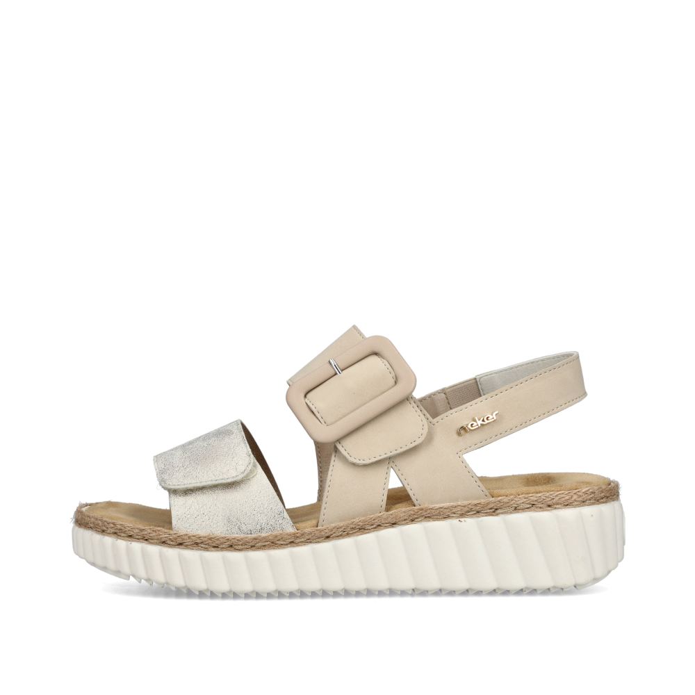 Rieker Women's Wedge Sandals Light Beige