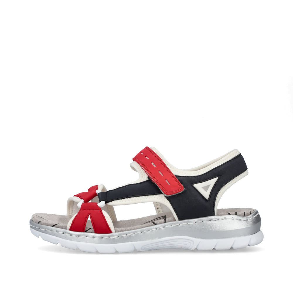 Rieker Women's Trekking Sandals Fire Red-Navy Blue