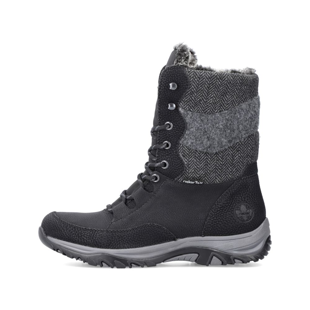 Rieker Women's Lace-Up Boots - Deep Black