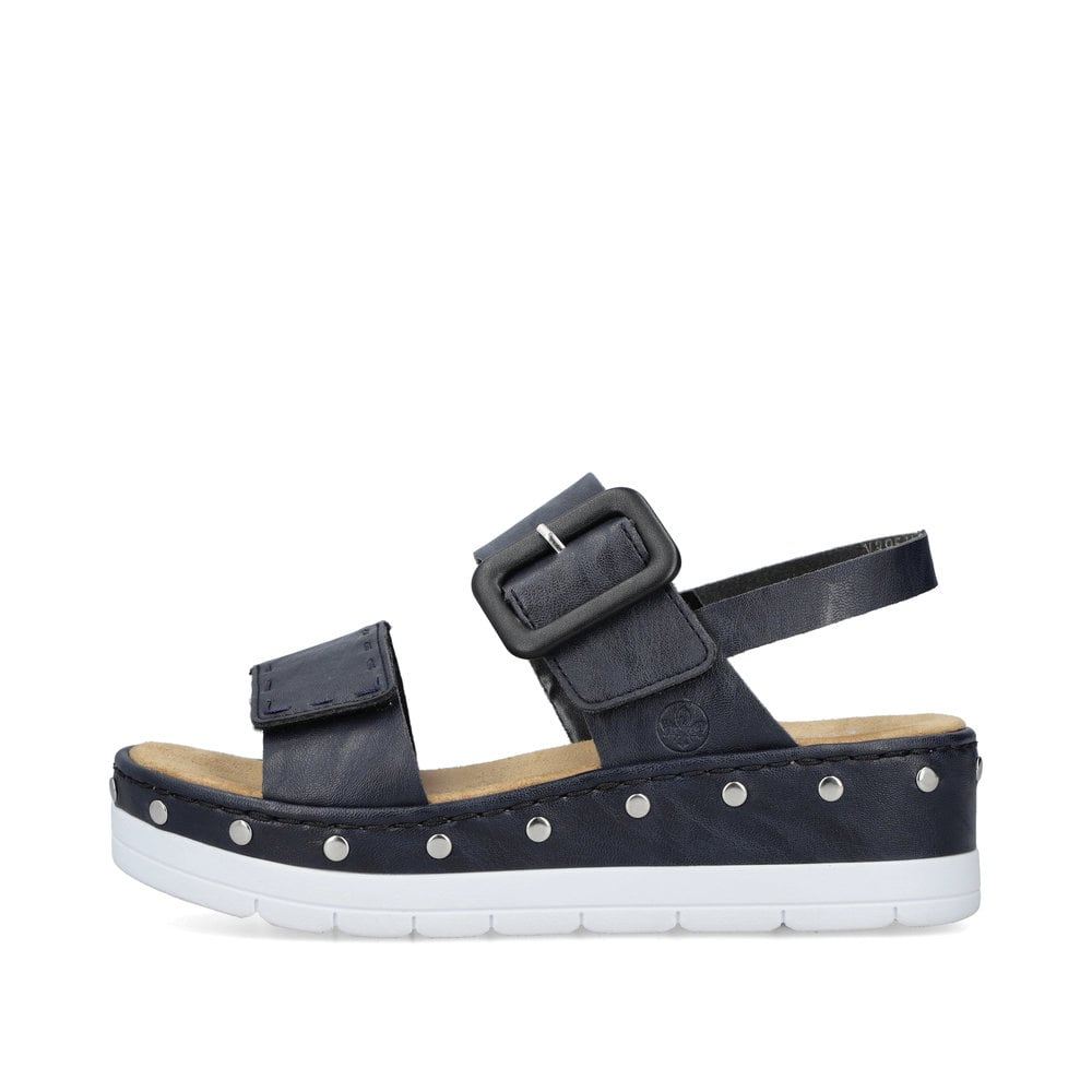 Rieker Women's Wedge Sandals Navy Blue
