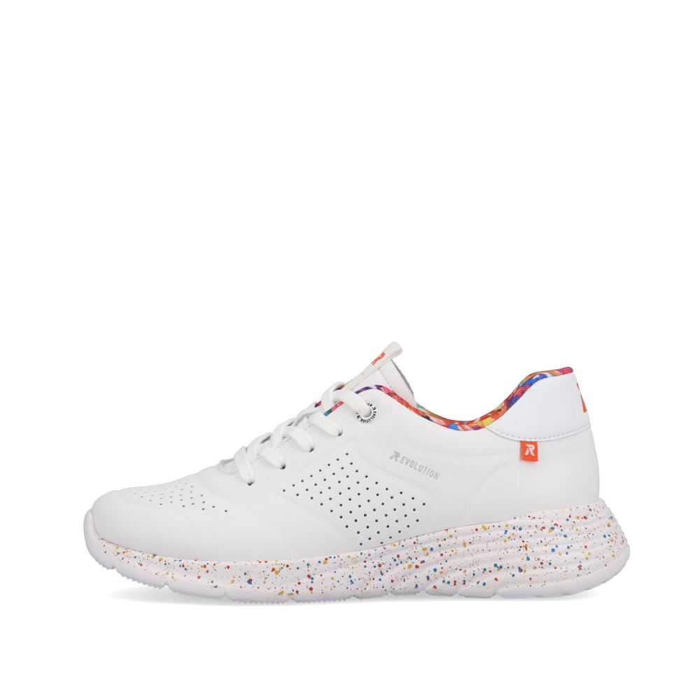 Rieker Evolution Women's Low-Top Sneakers - Swan-Whiterainbow