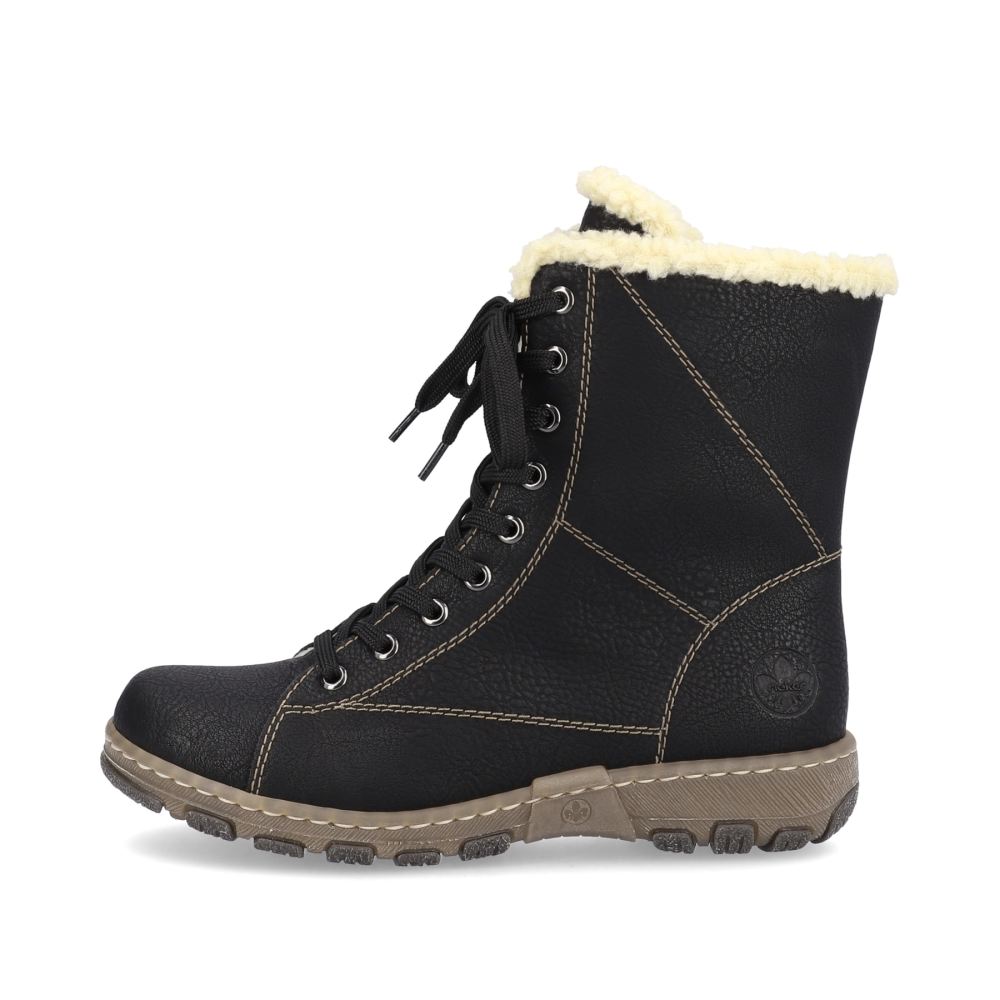 Rieker Women's Lace-Up Boots - Deep Black