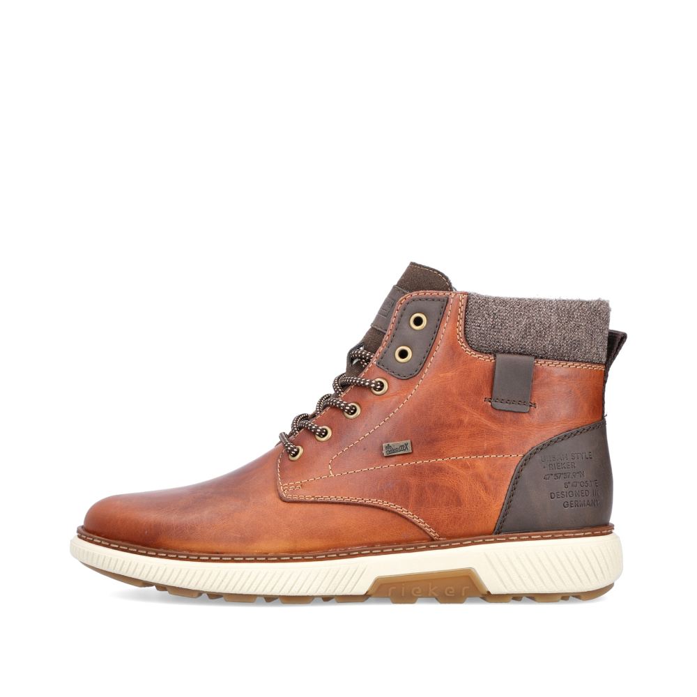 Rieker Men's Lace-Up Boots Caramel Brown