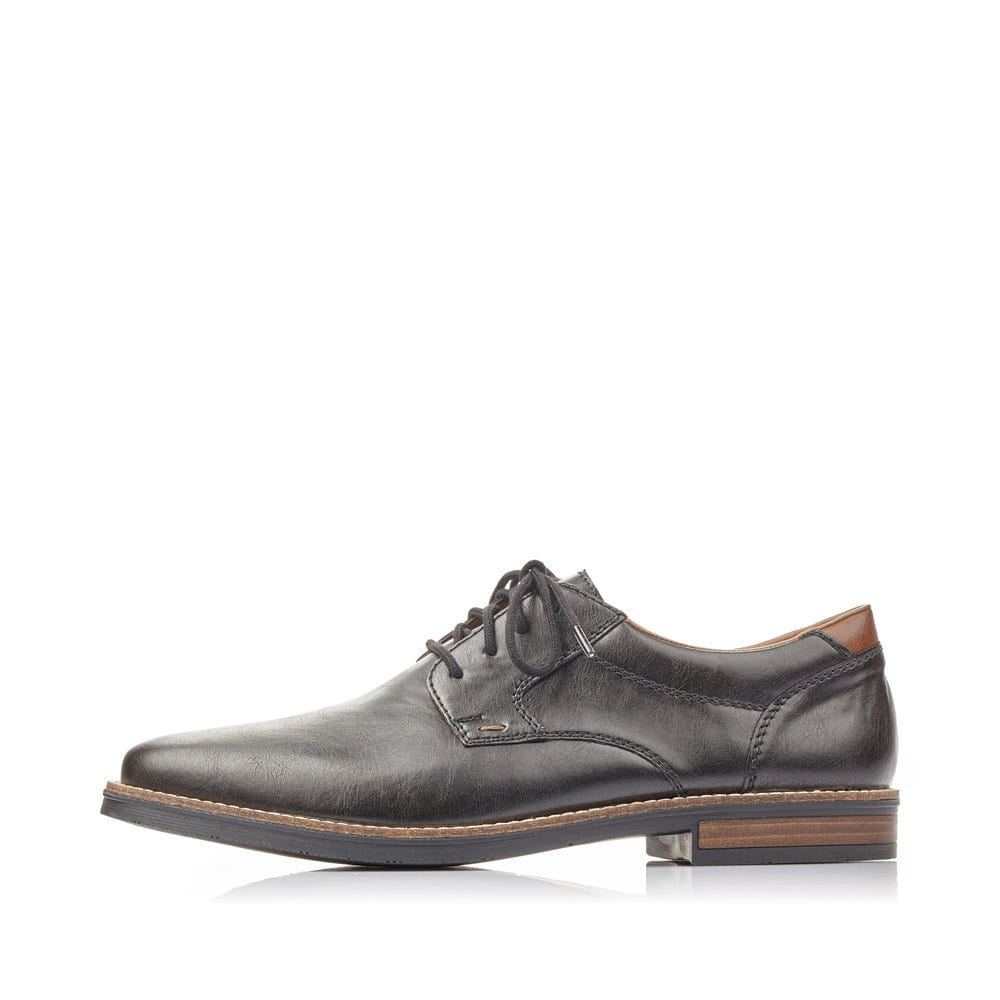 Rieker Men's Lace-Up Shoes - Glossy Black