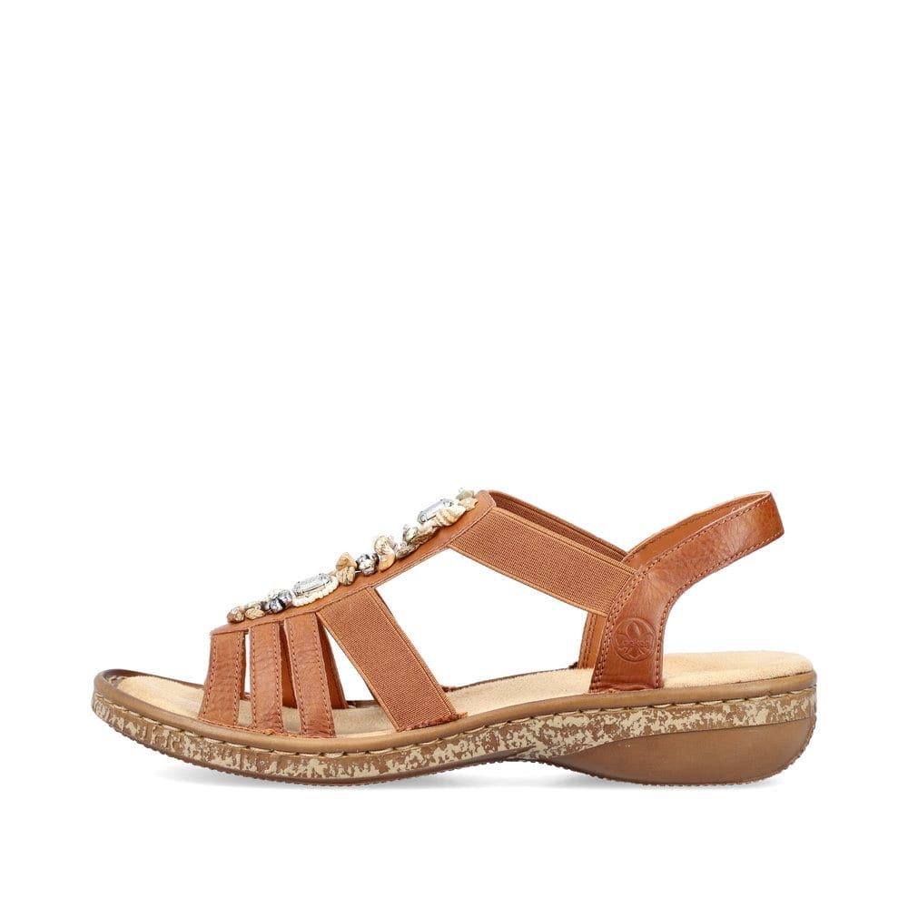 Rieker Women's Strappy Sandals - Caramel Brown