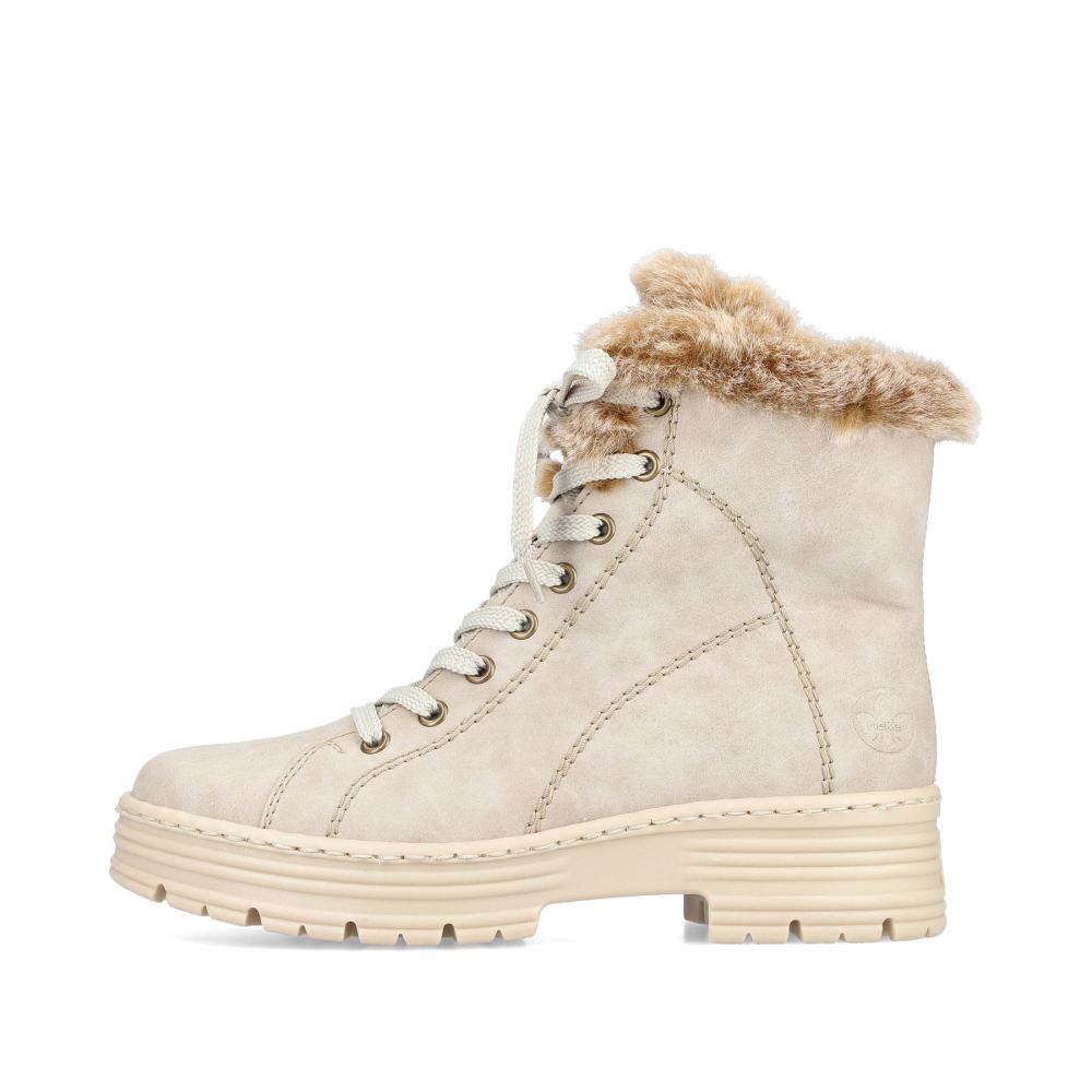Rieker Women's Lace-Up Boots - Light Beige